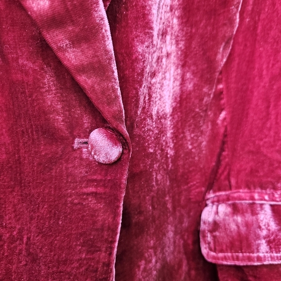 Torrid raspberry crushed velvet single button blazer size 2 2X - Picture 4 of 7